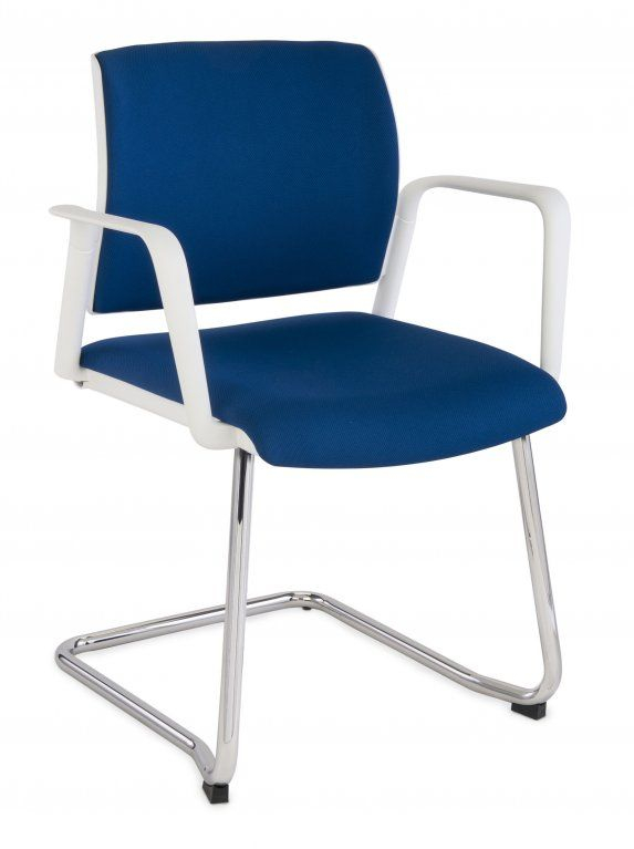 Krzesło konferencyjne Set White V Arm Chrome
