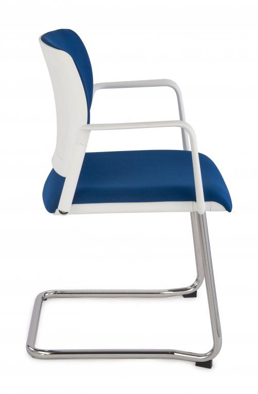 Krzesło konferencyjne Set White V Arm Chrome
