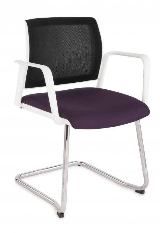 Krzesło konferencyjne Set White V Net Arm Chrome