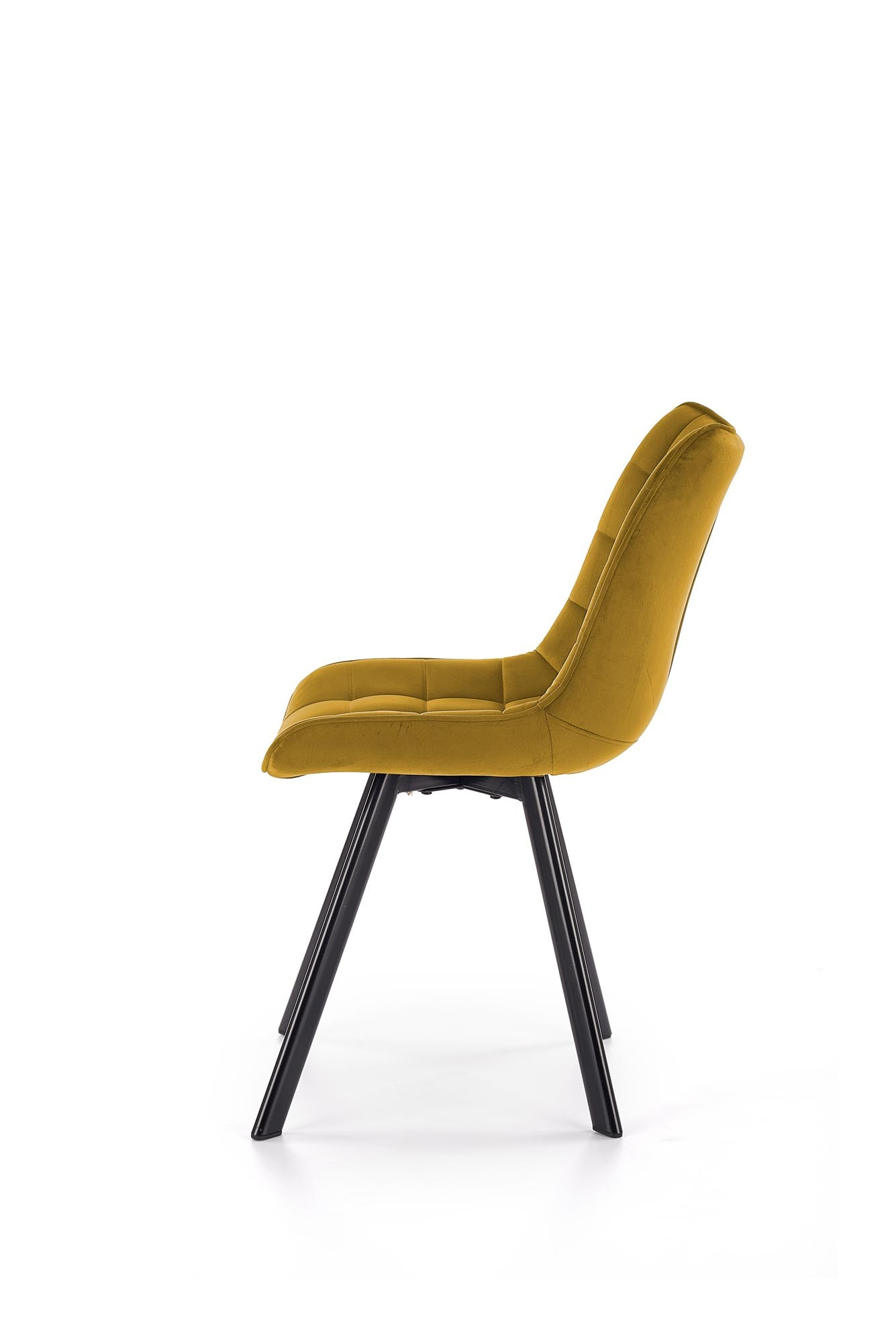 K332 krzesło nogi - czarne, siedzisko - musztardowy