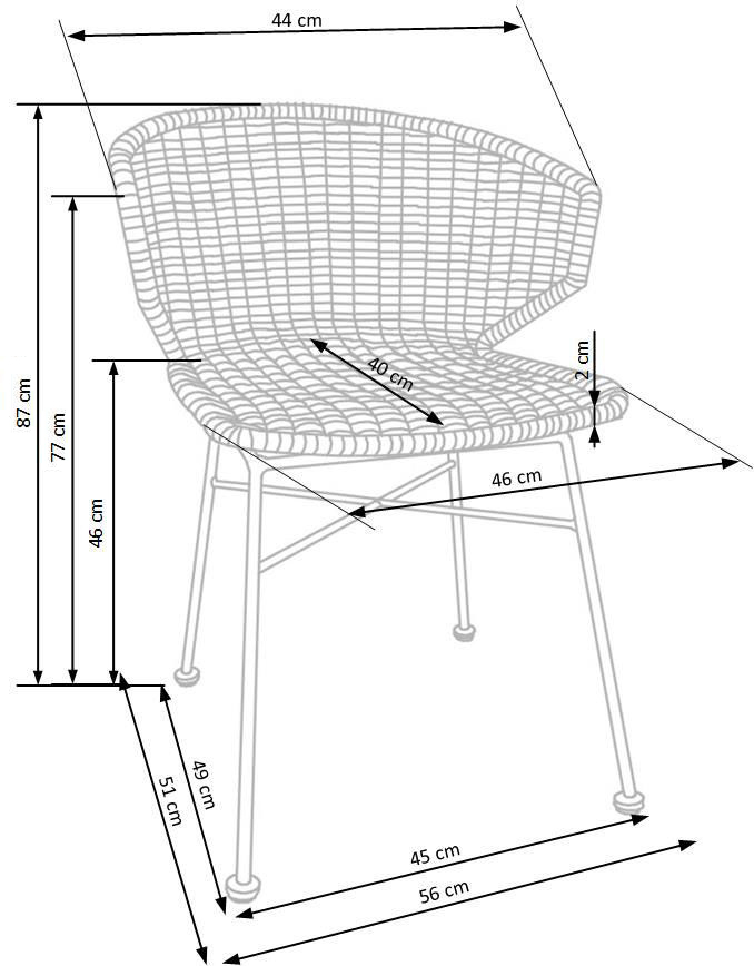 K407 krzesło naturalny / czarny