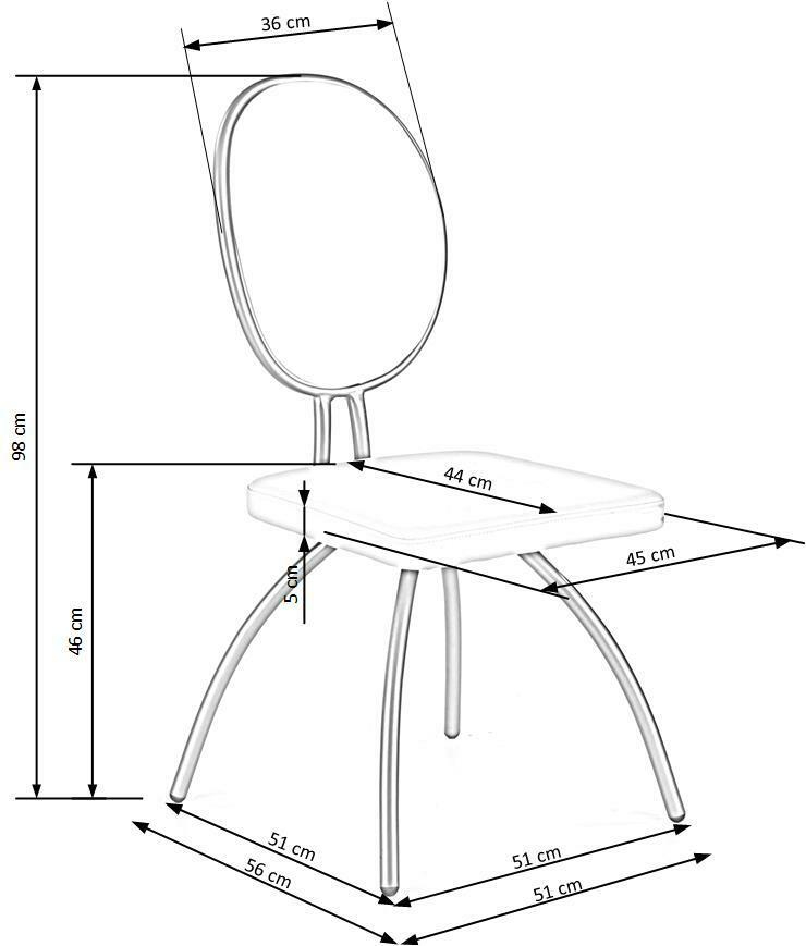 K297 krzesło jasny popiel / chrom (2p=4szt)