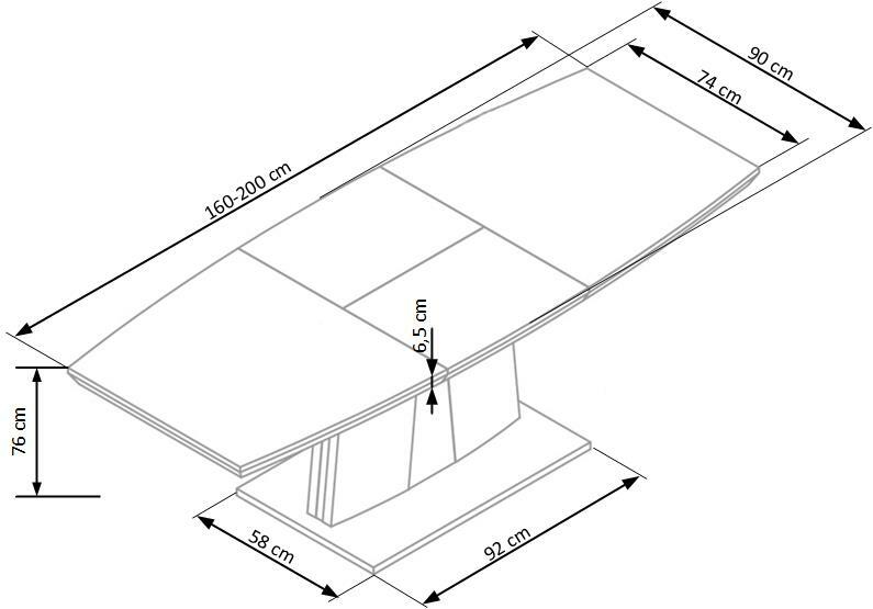 RAFAELLO stół rozkładany dąb sonoma , PRESTIGE LINE (3p=1szt)
