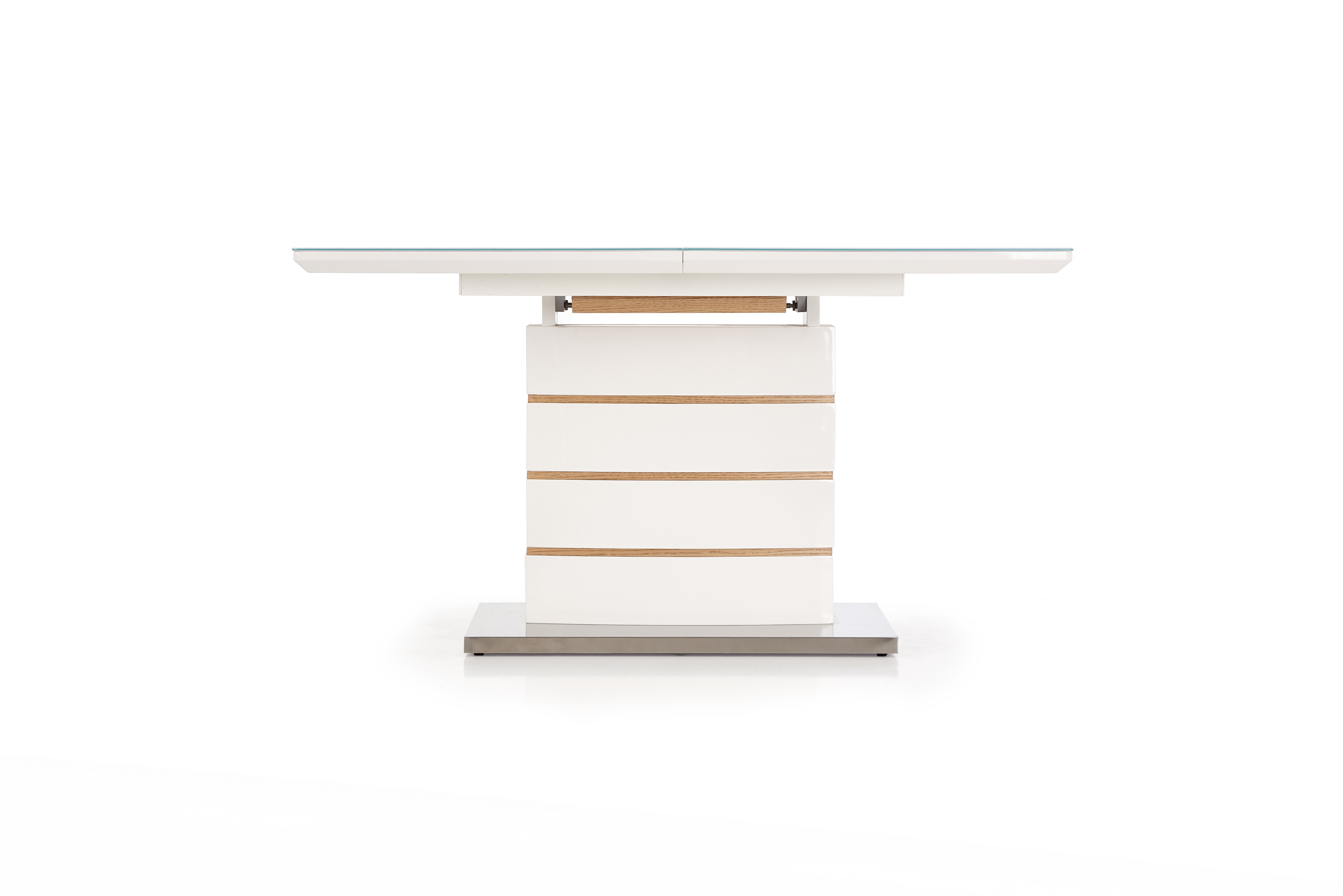 TORONTO stół rozkładany 140-180/80/76 cm, biały / dąb złoty