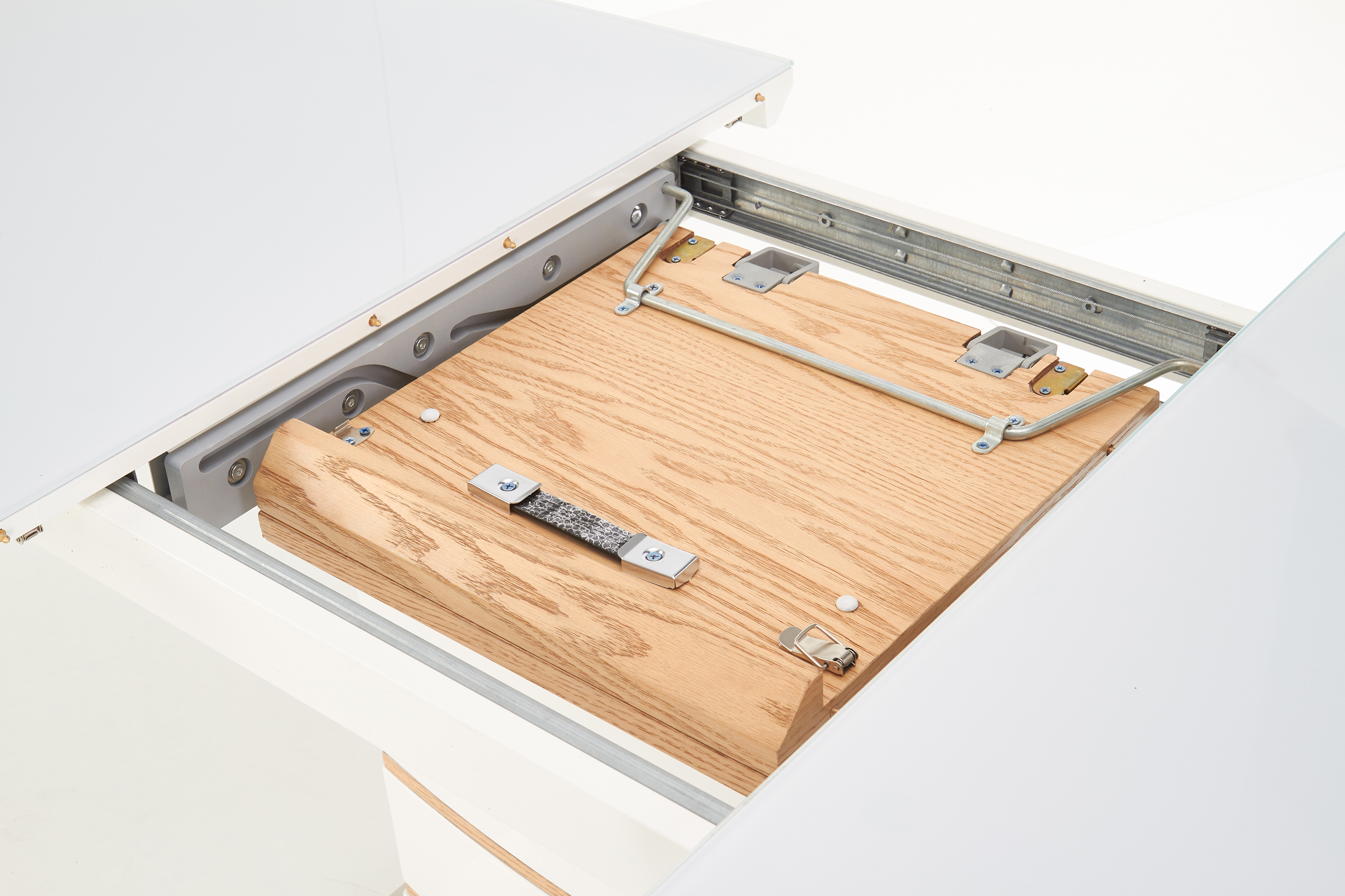 TORONTO stół rozkładany 140-180/80/76 cm, biały / dąb złoty