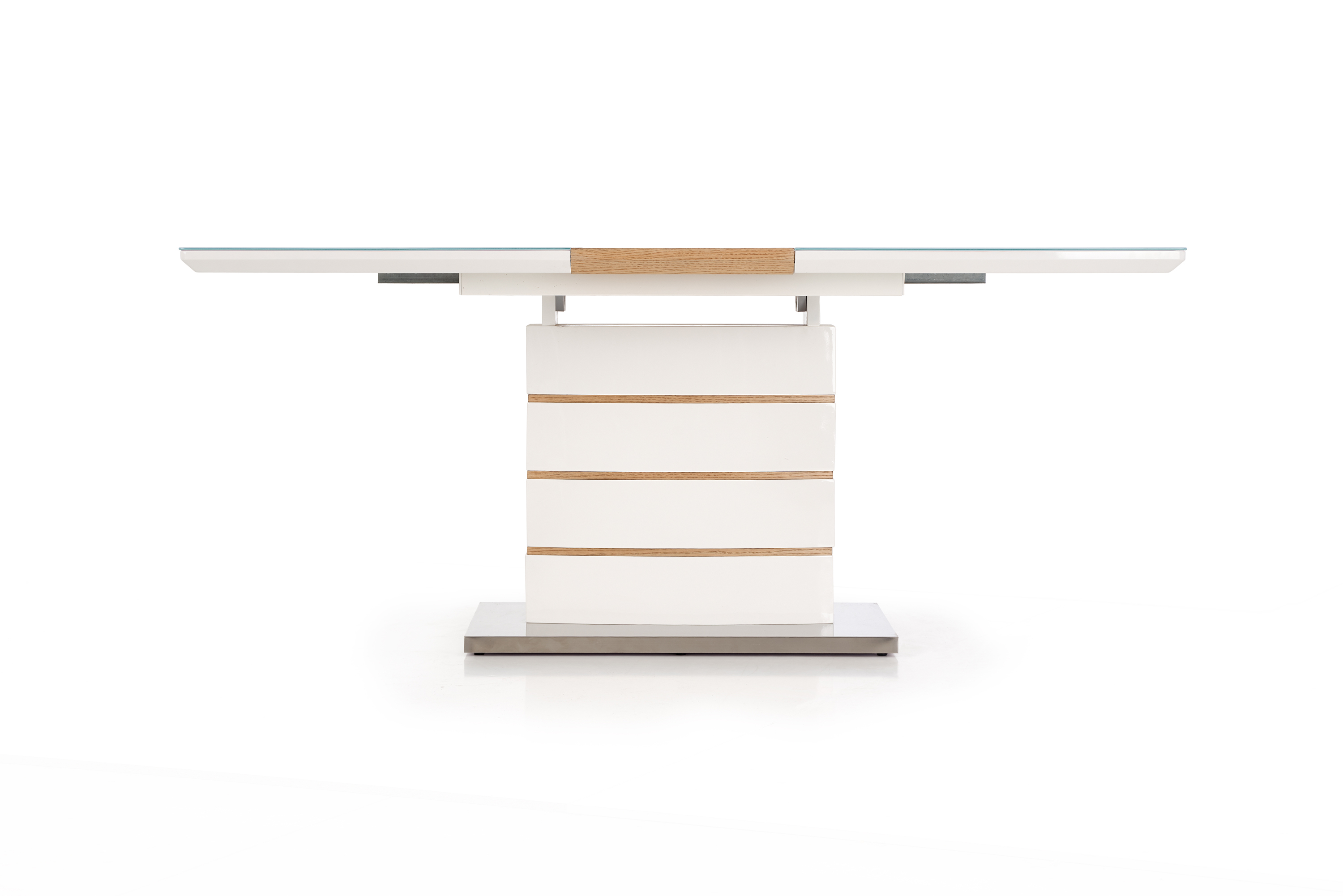 TORONTO stół rozkładany 140-180/80/76 cm, biały / dąb złoty