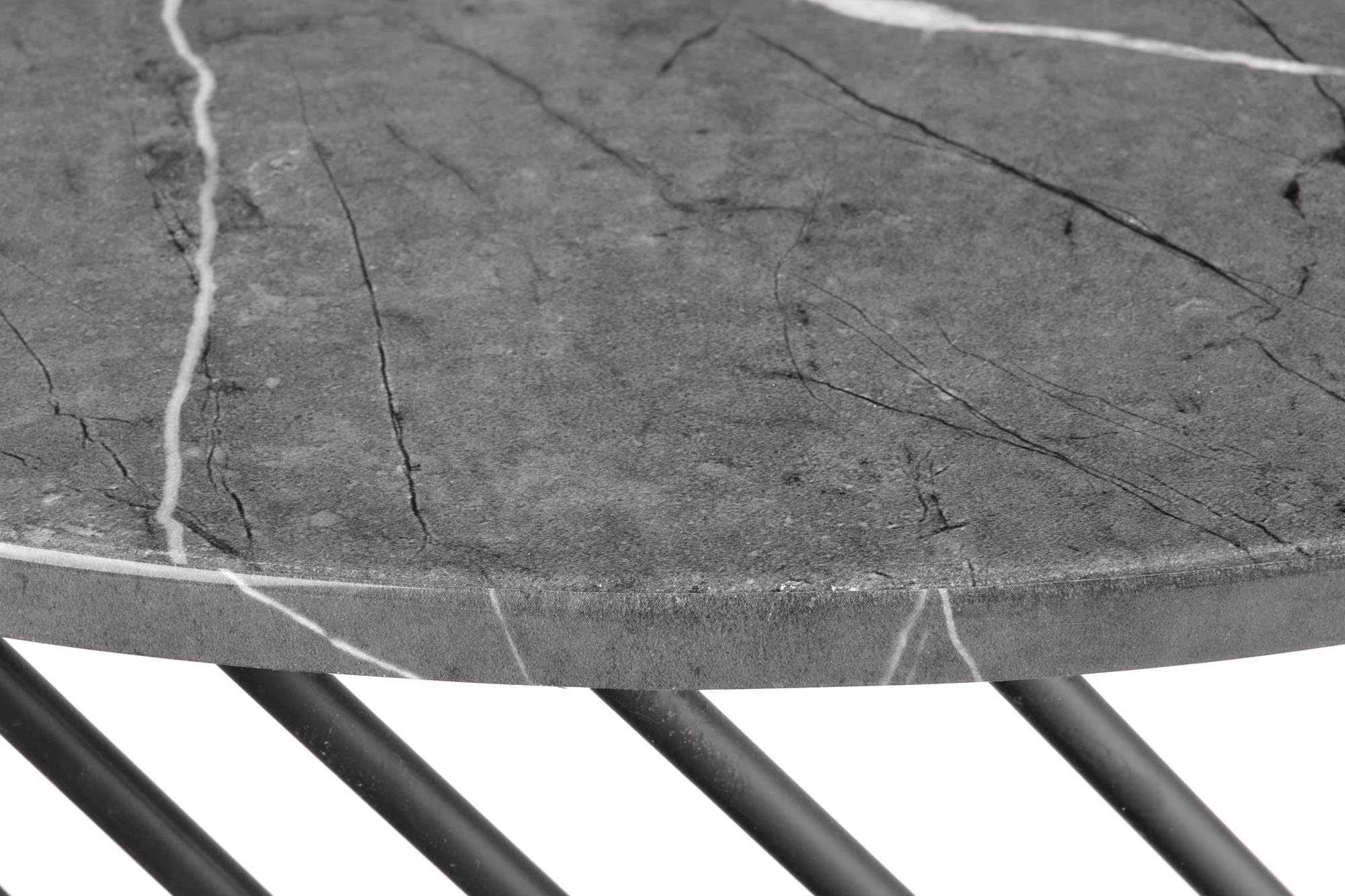 MINERWA ława blat - popielaty marmur, stelaż - czarny