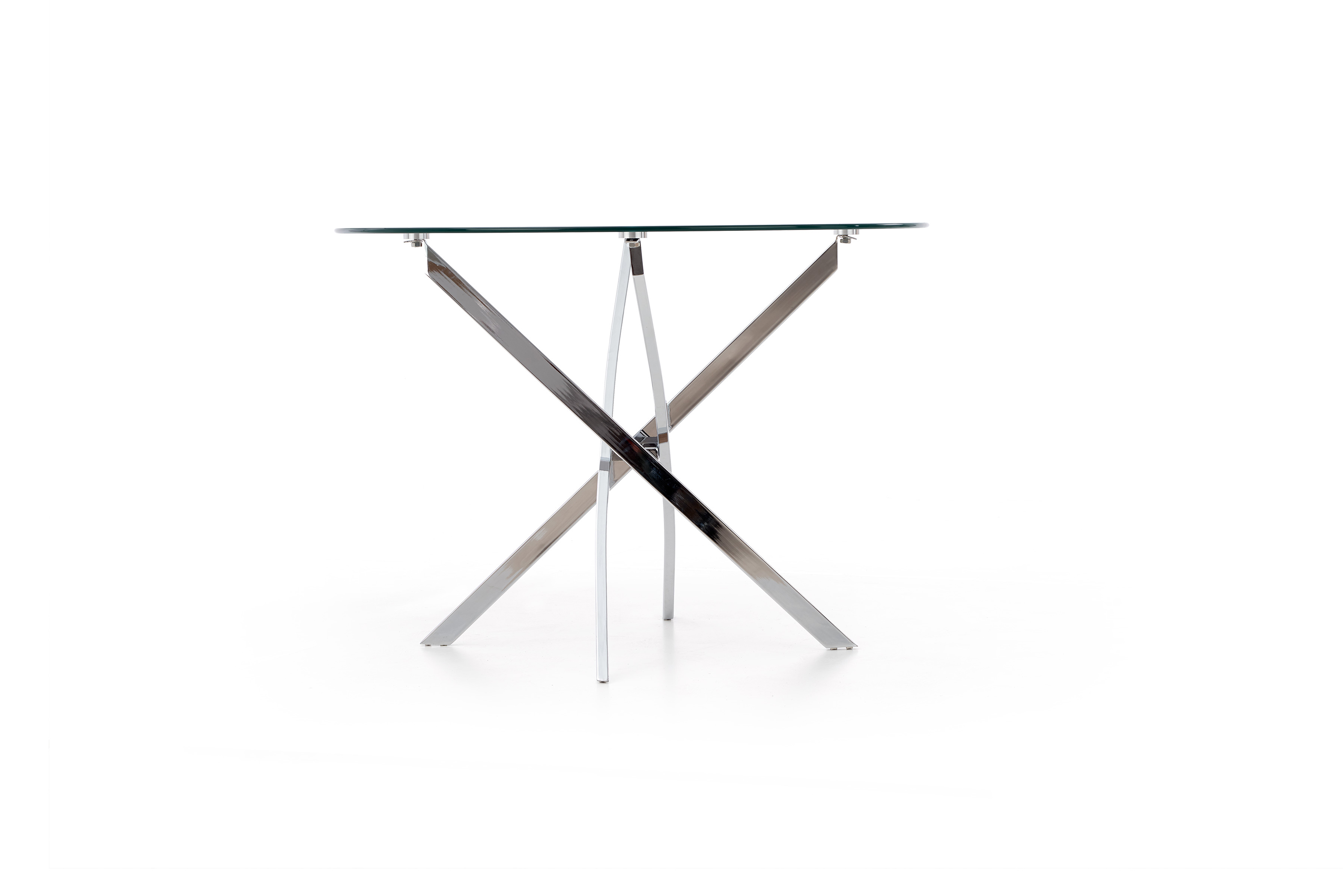 RAYMOND stół, blat - transparentny, nogi - chrom (2p=1szt)
