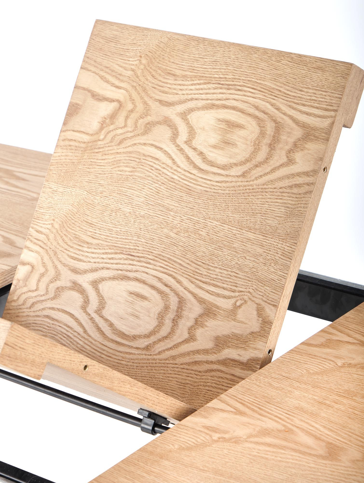 VELDON stół rozkładany, 160-200/90/75 cm, blat - dąb naturalny, nogi - czarny