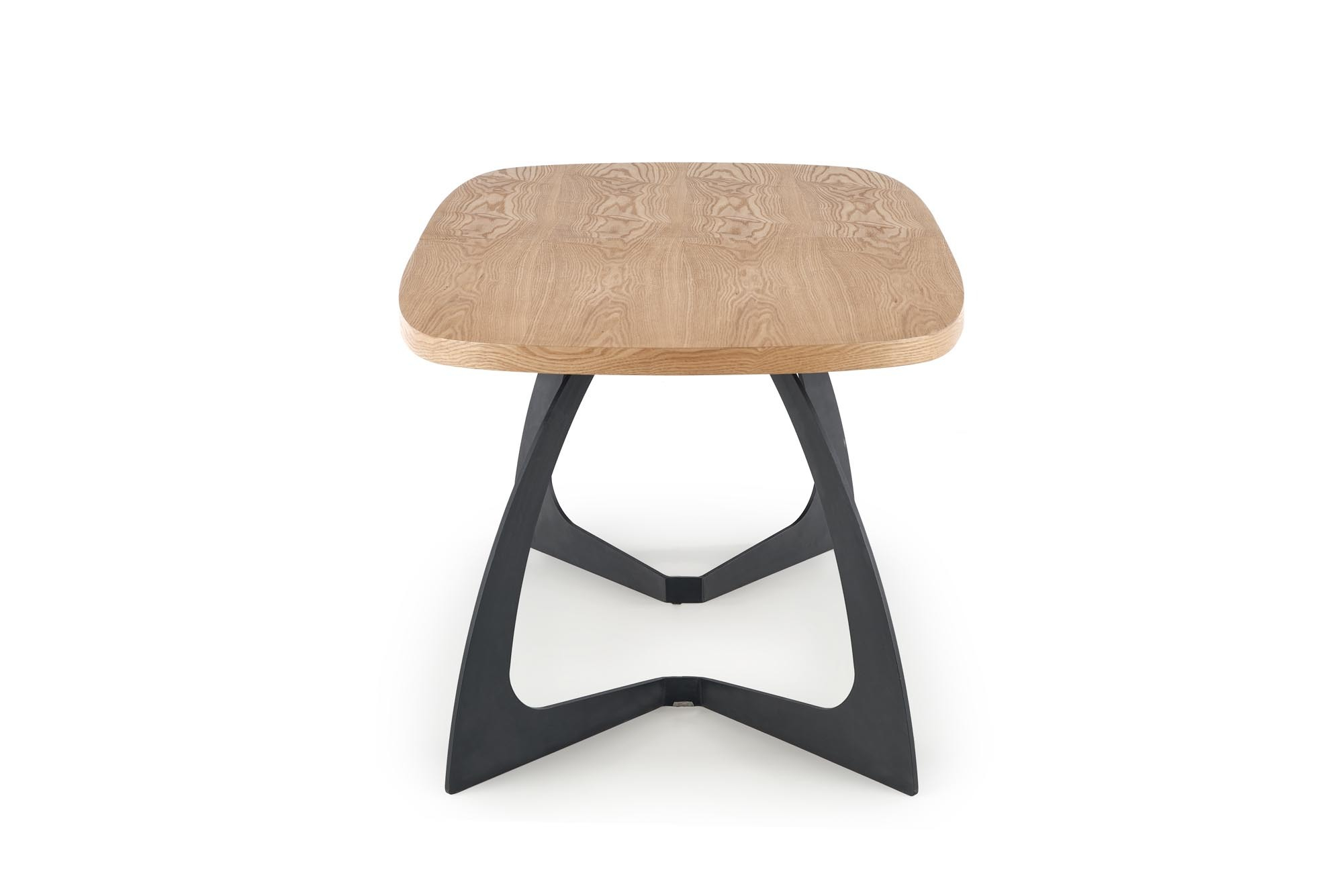 VELDON stół rozkładany, 160-200/90/75 cm, blat - dąb naturalny, nogi - czarny