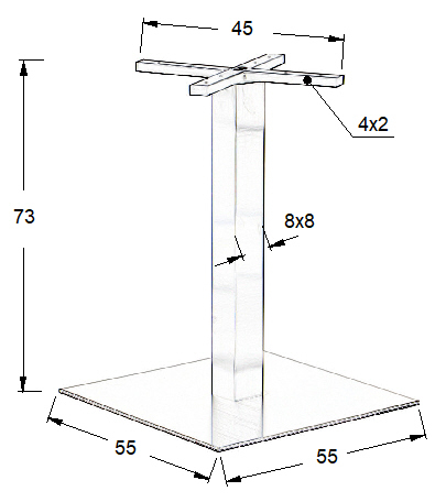 Podstawa do stolika SH-3002-7/S  55x55 cm, wys. 72,5 cm 