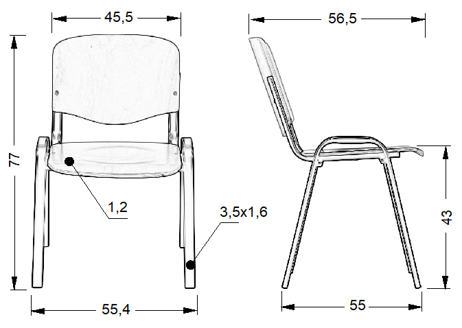 Krzesło sklejka TDC-07 BUK