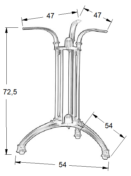 Podstawa do stolika SH-5029-L/B wys. 72,5 cm