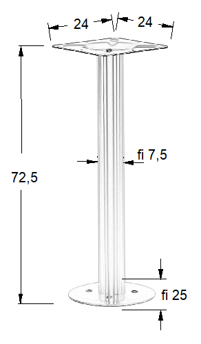 Podstawa do stolika SH-3017-2/S szczotkowana fi 25 cm, wys. 72,5 cm