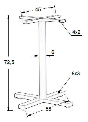 Podstawa do stolika SH-3046-1/B - 58x58 cm, wys. 72,5 cm