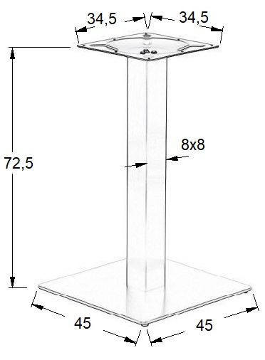 Podstawa do stolika SH-5002-5/A - 45x45 cm, wys. 72,5 cm