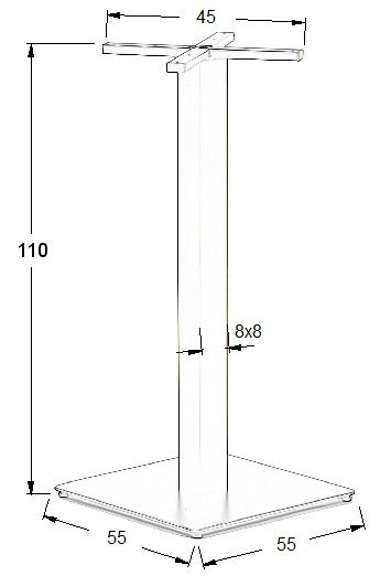 Podstawa wysoka do stolika SH-5002-7/H/B/110 - 55x55 cm