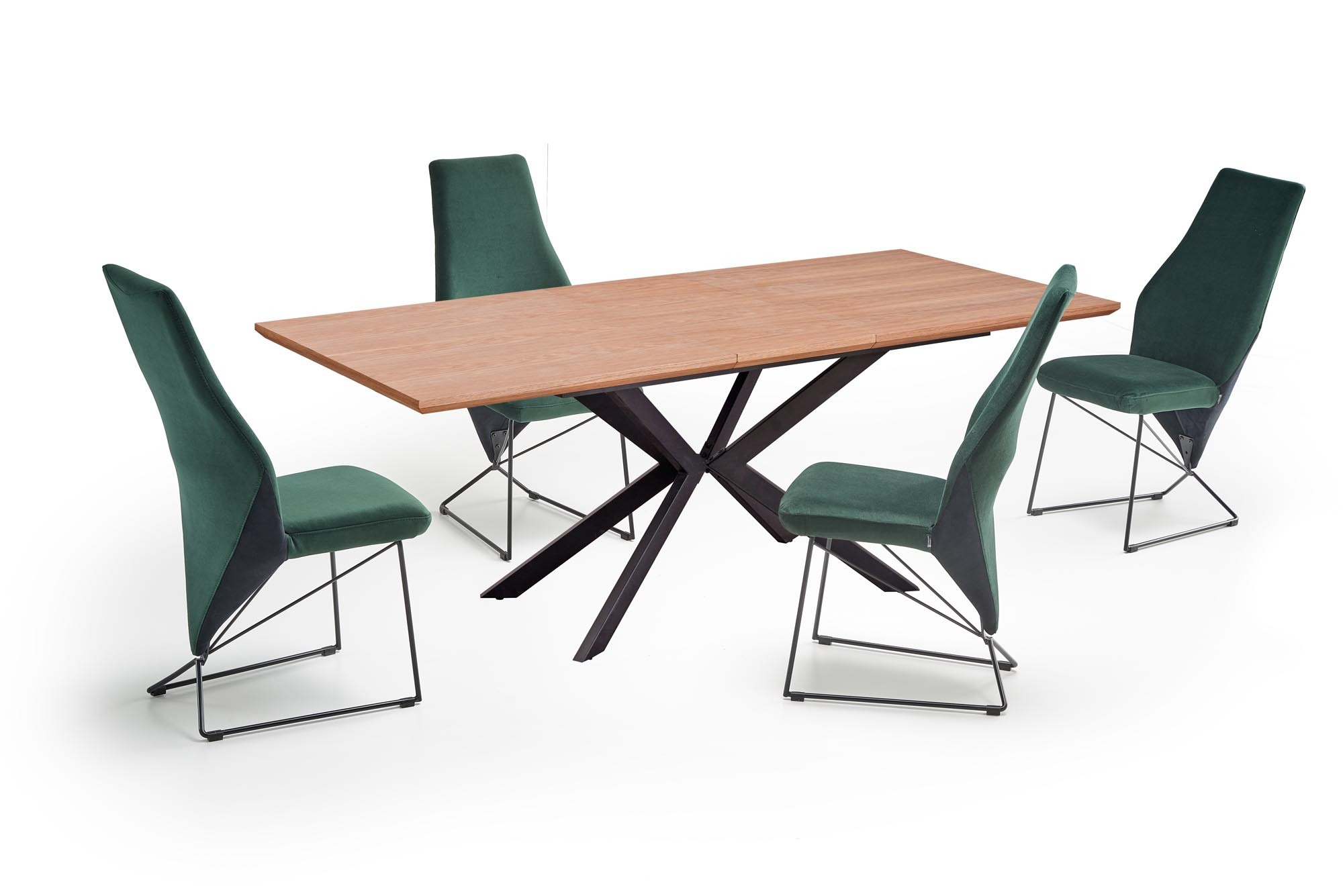 LEGARTO stół rozkładany 160-200/90/76 cm, blat - dąb naturalny, noga - czarny