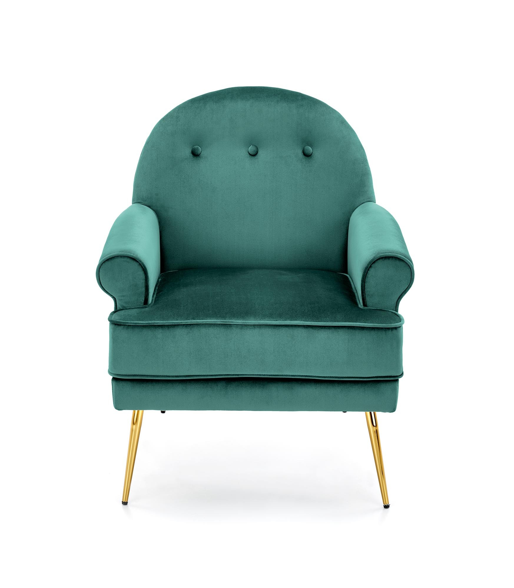 SANTI fotel wypoczynkowy ciemny zielony / złoty