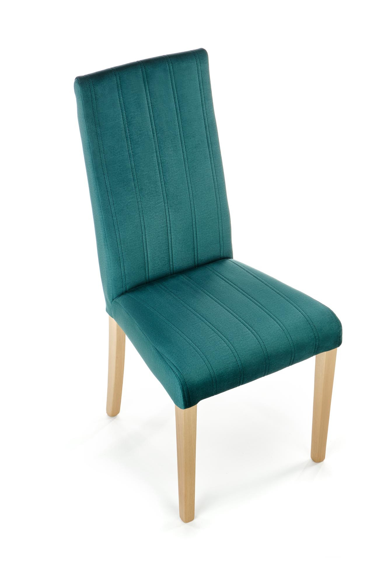 DIEGO 3 krzesło dąb miodowy / tap. velvet pikowany Pasy - MONOLITH 37 (ciemny zielony)