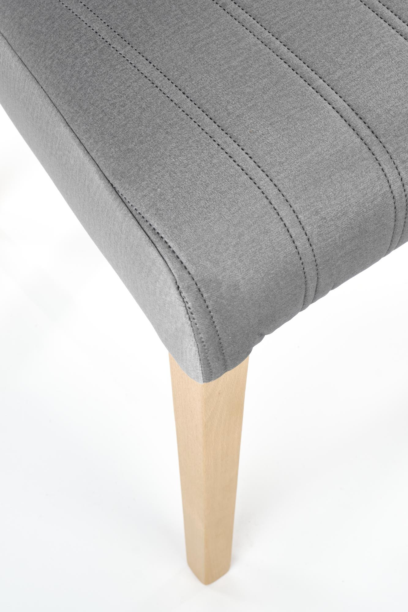 DIEGO 3 krzesło dąb miodowy / tap. velvet pikowany Pasy - MONOLITH 85 (jasny popiel)