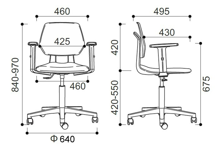Specjalistyczne Krzesło obrotowe KARES PL z podłokietnikami różne kolory