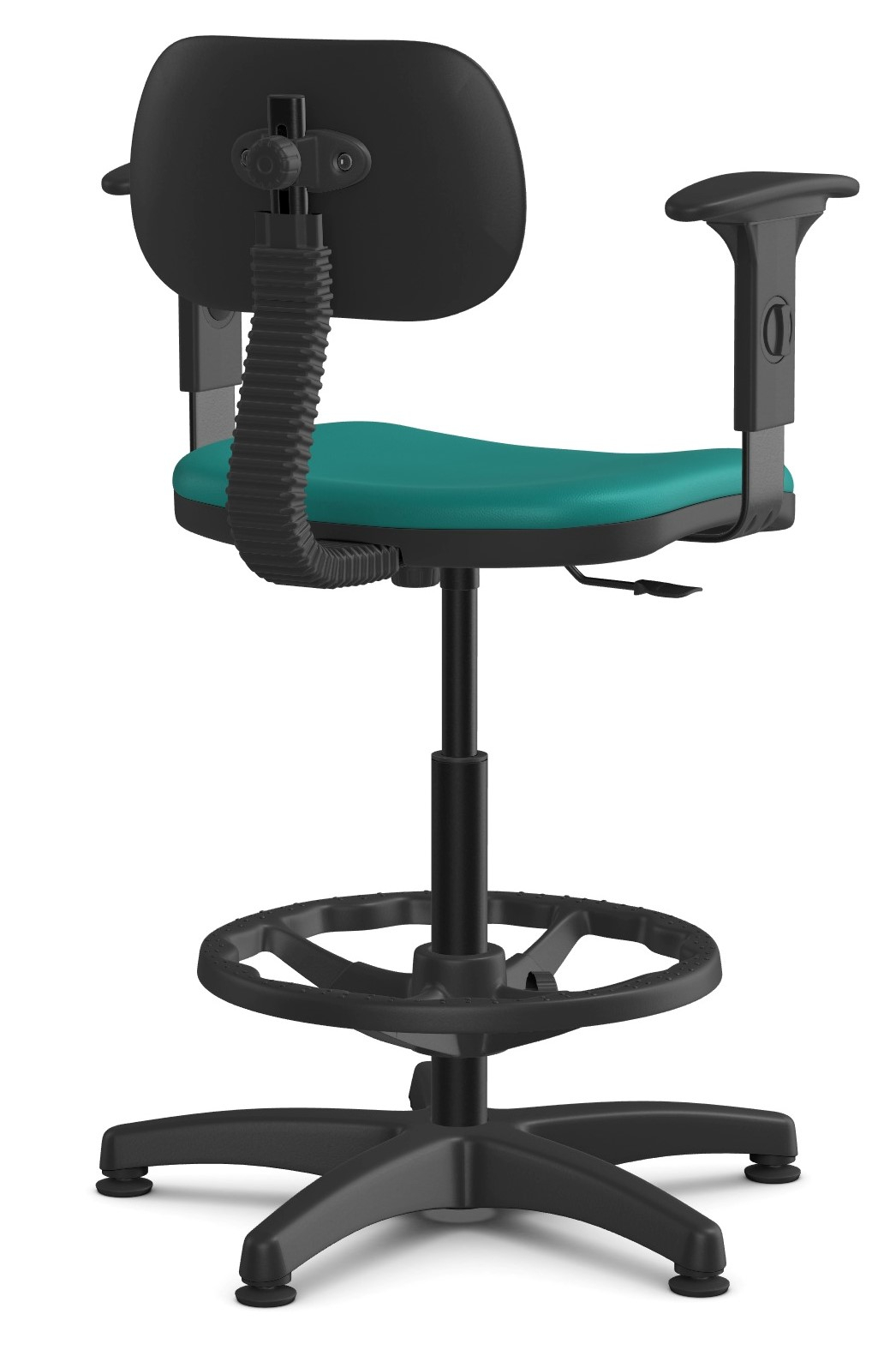Logika - Krzesło obrotowe wysokie z podnóżkiem i podłokietnikami