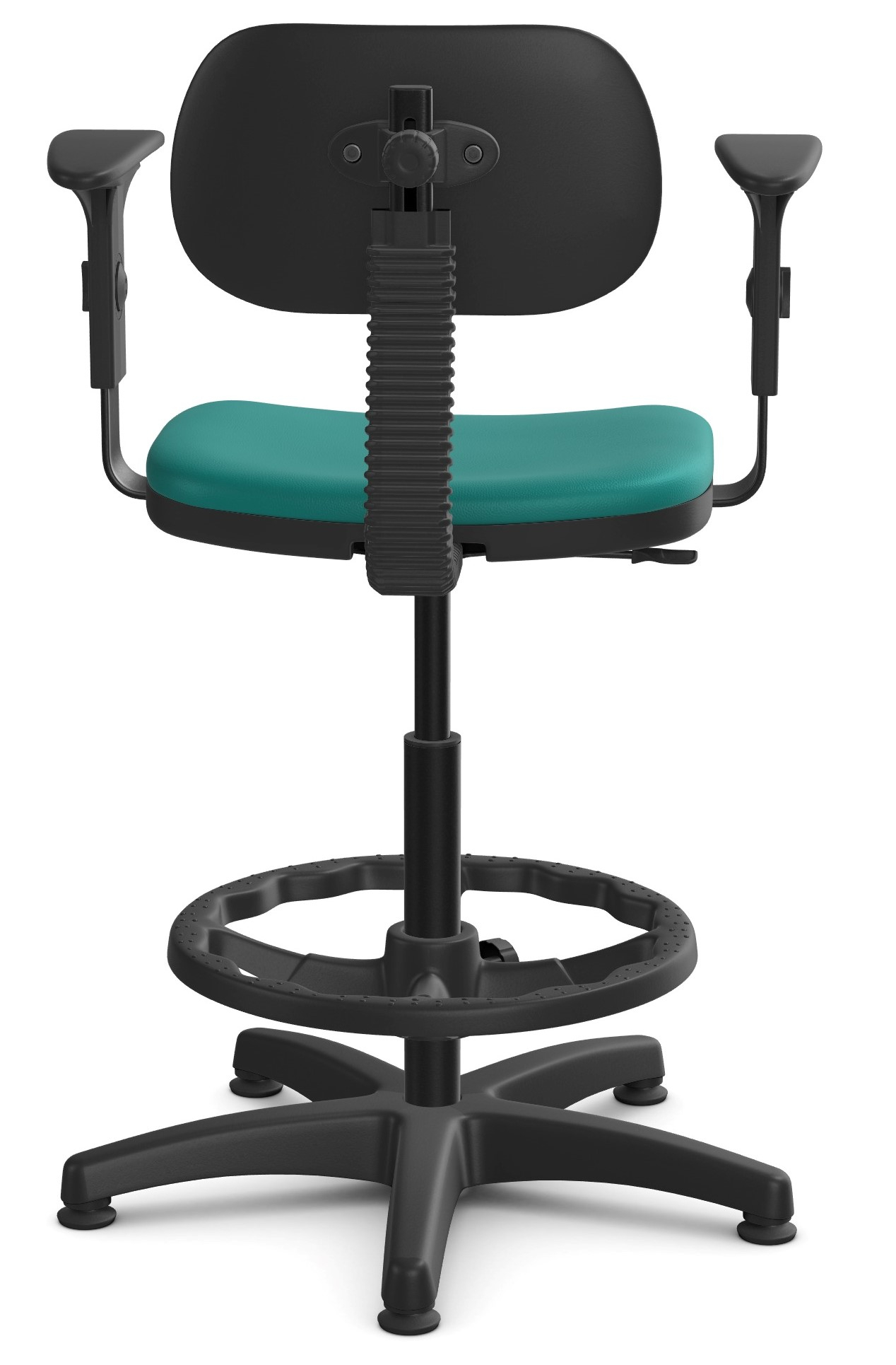Logika - Krzesło obrotowe wysokie z podnóżkiem i podłokietnikami