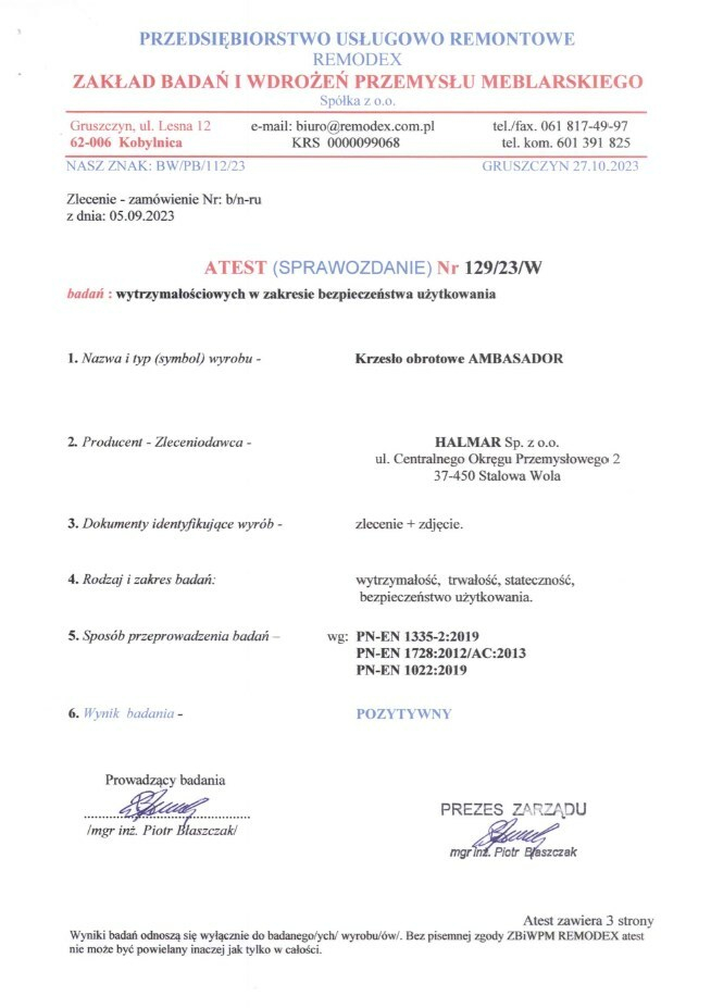 AMBASADOR fotel obrotowy popielato / czarny