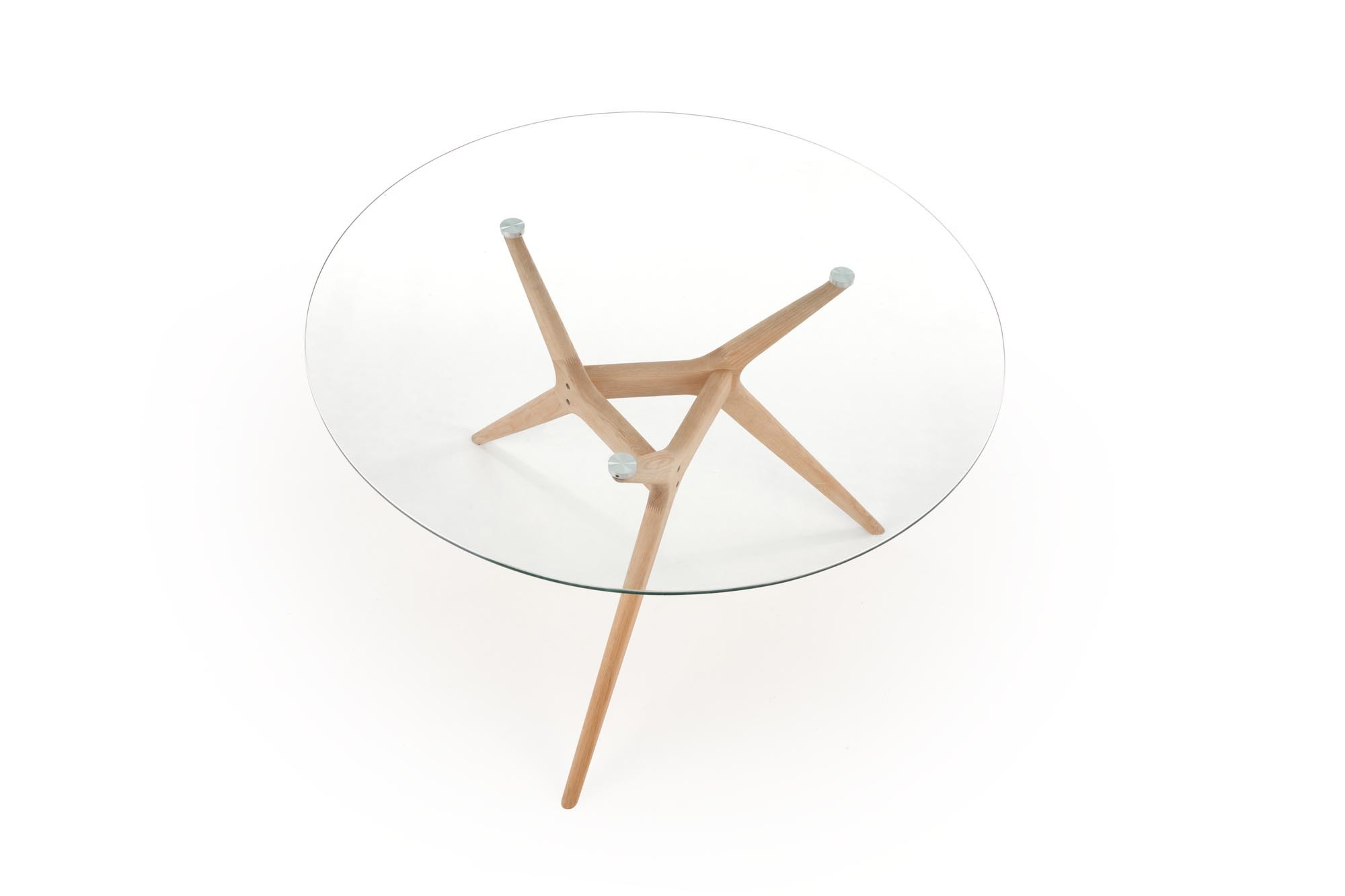 ASHMORE stół blat - transparentny, noga - naturalny (2p=1szt)