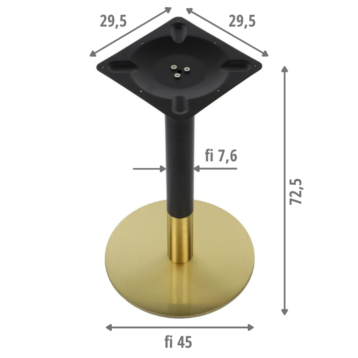 Podstawa SH-3001-5/GB złoto/czarny, wysokość 72,5 cm/fi 45