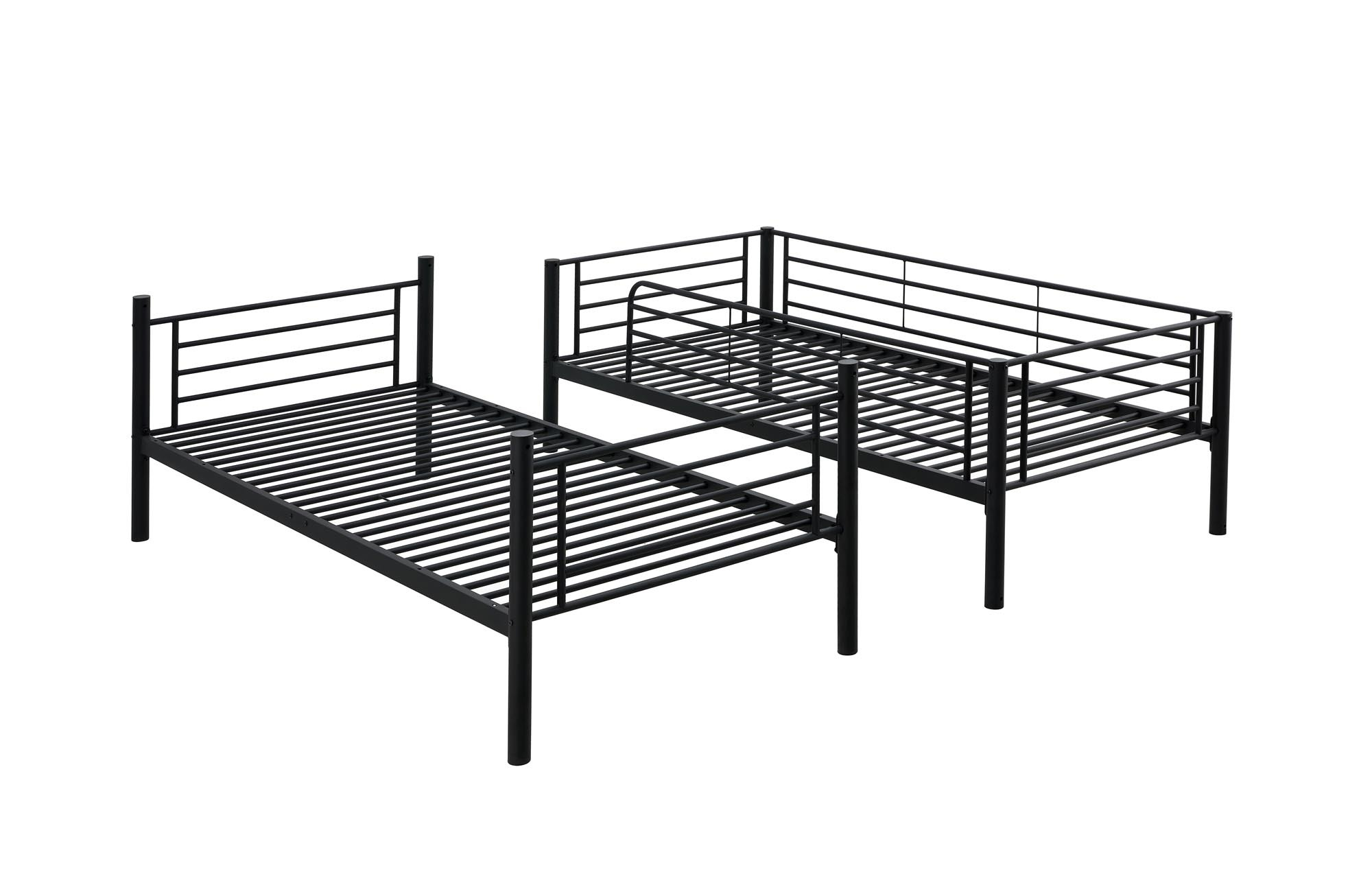 BUNKY łóżko piętrowe / opcja dwóch łóżek pojedynczych 90, czarny