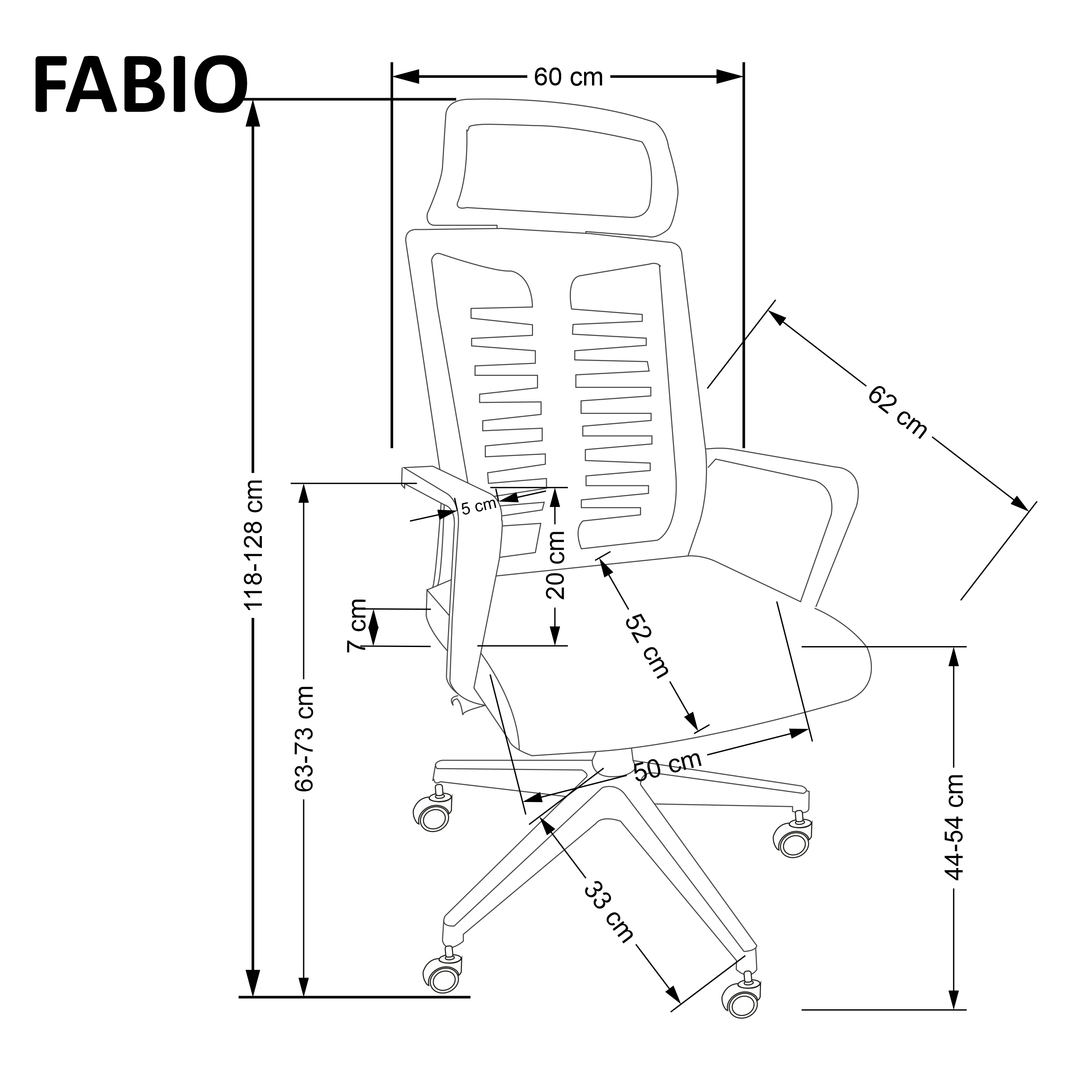 FABIO fotel obrotowy czarny