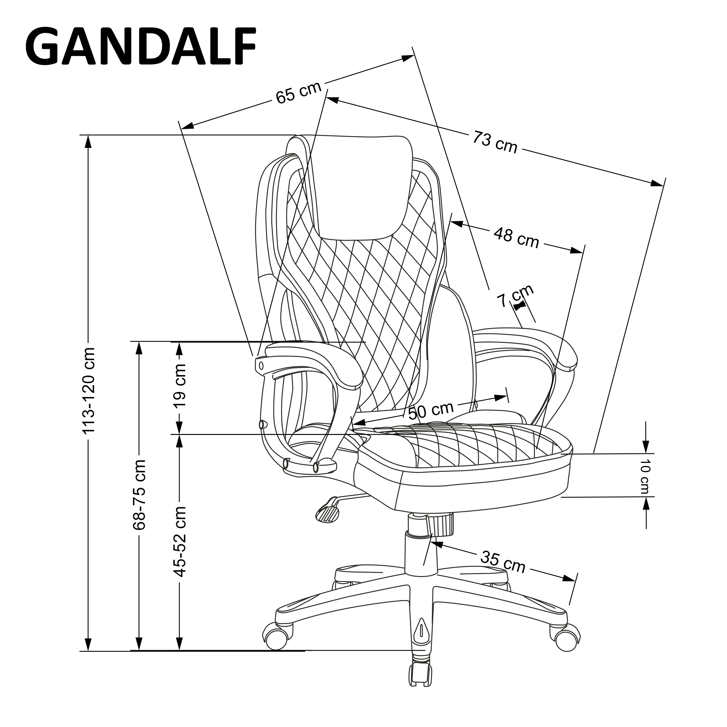 GANDALF fotel gabinetowy czarny / popielaty