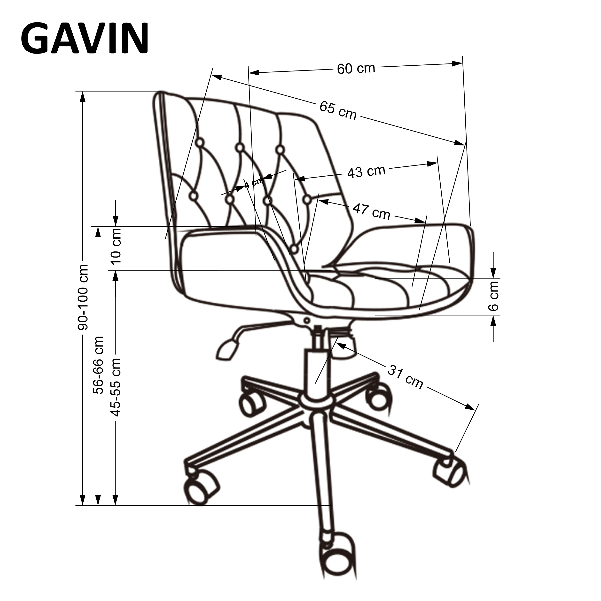 GAVIN fotel gabinetowy orzechowy / czarny
