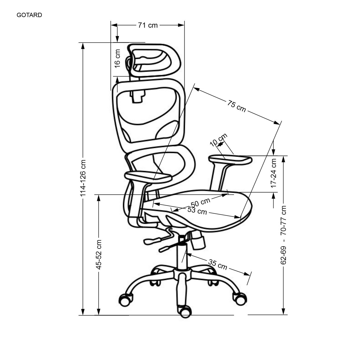 GOTARD fotel gabinetowy czarny