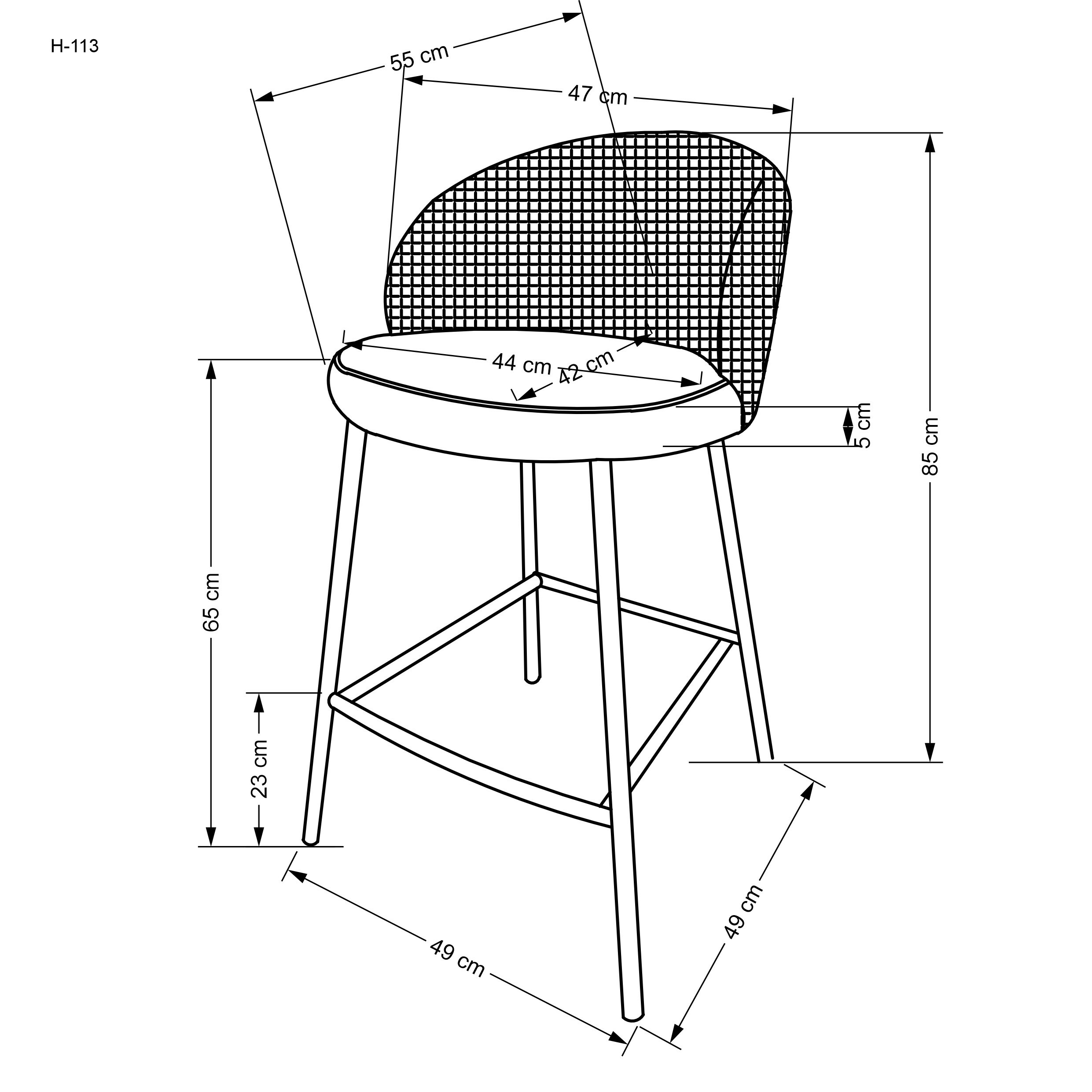 H113  hoker czarny / biały