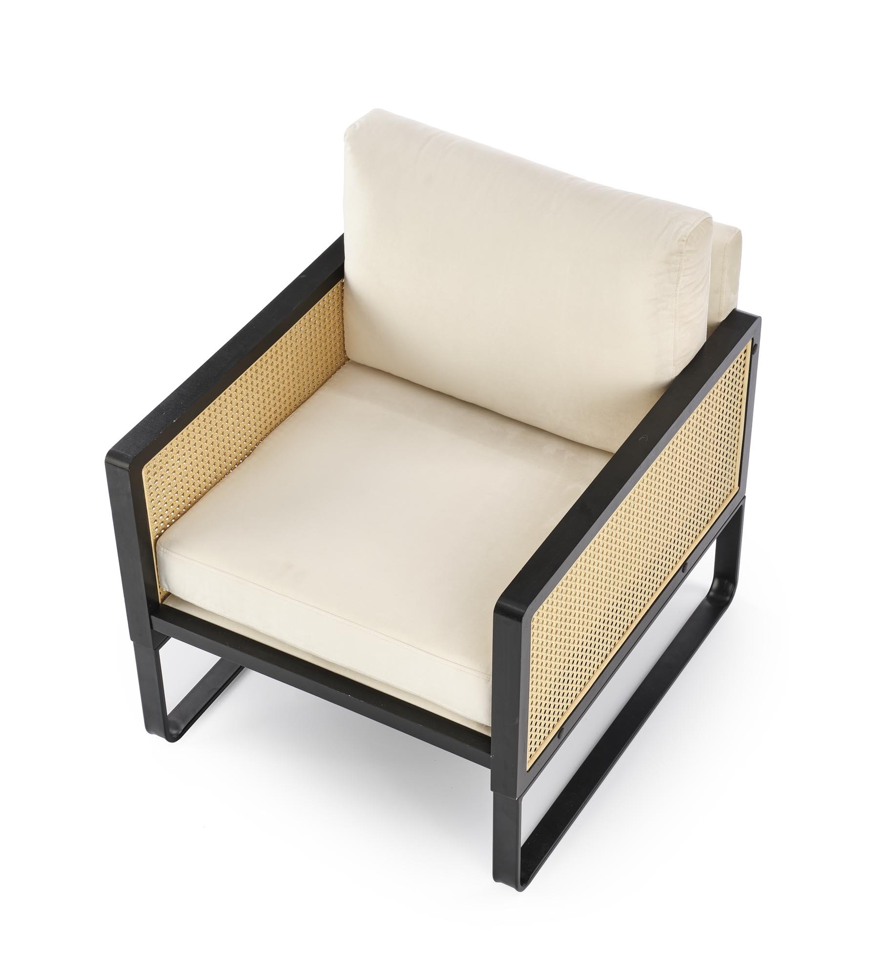 ILARIO fotel wypoczynkowy, czarny / naturalny