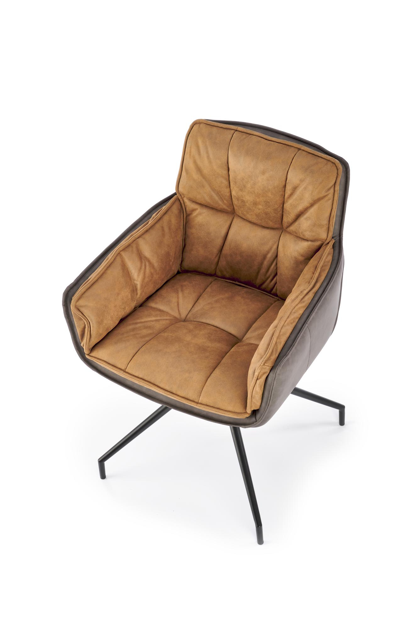 Krzesło konferencyjne obrotowe K523 brązowy / ciemny brąz