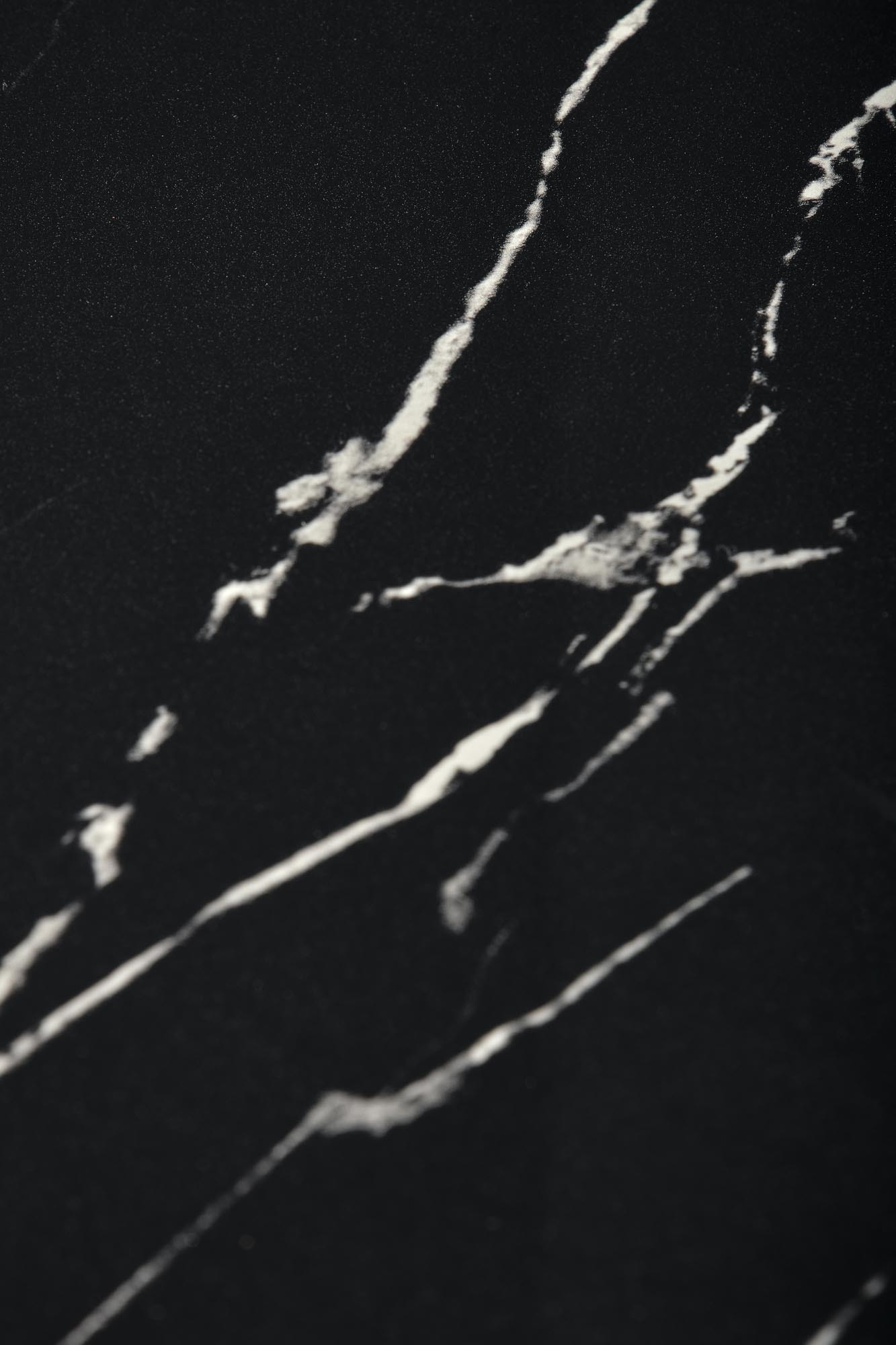 MOLINA stół okrągły fi 59/74 cm, czarny marmur / czarny / złoty