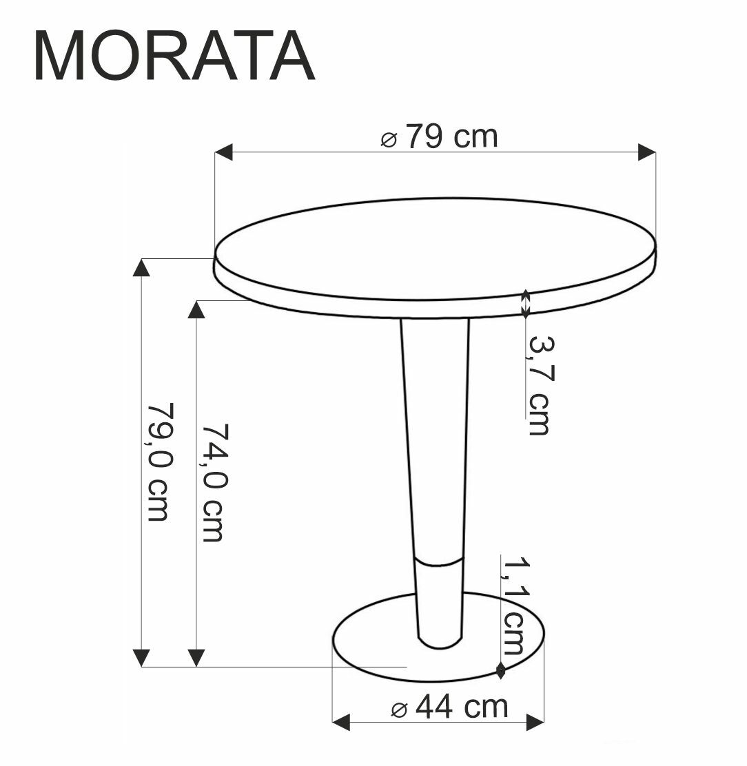 MORATA stół okrągły, biały marmur / czarny / złoty