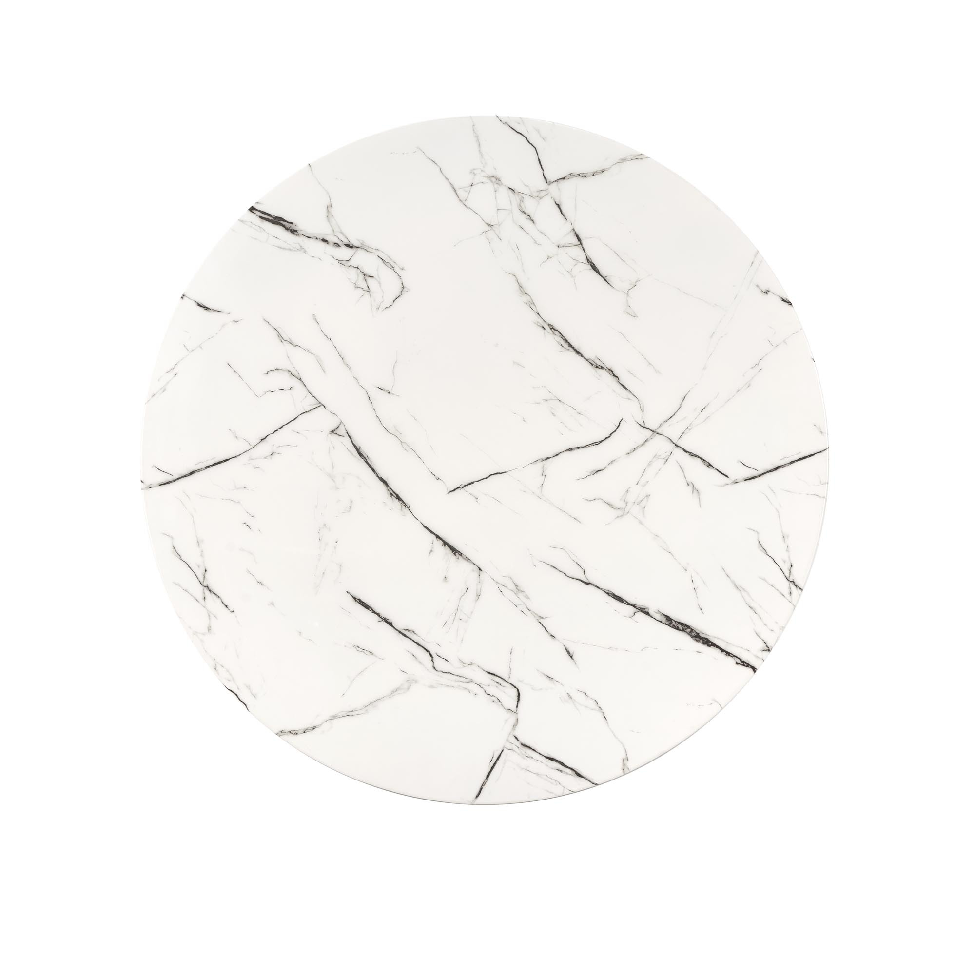 RAYMOND 2 stół fi 100/73 cm, blat - biały marmur, nogi - złoty