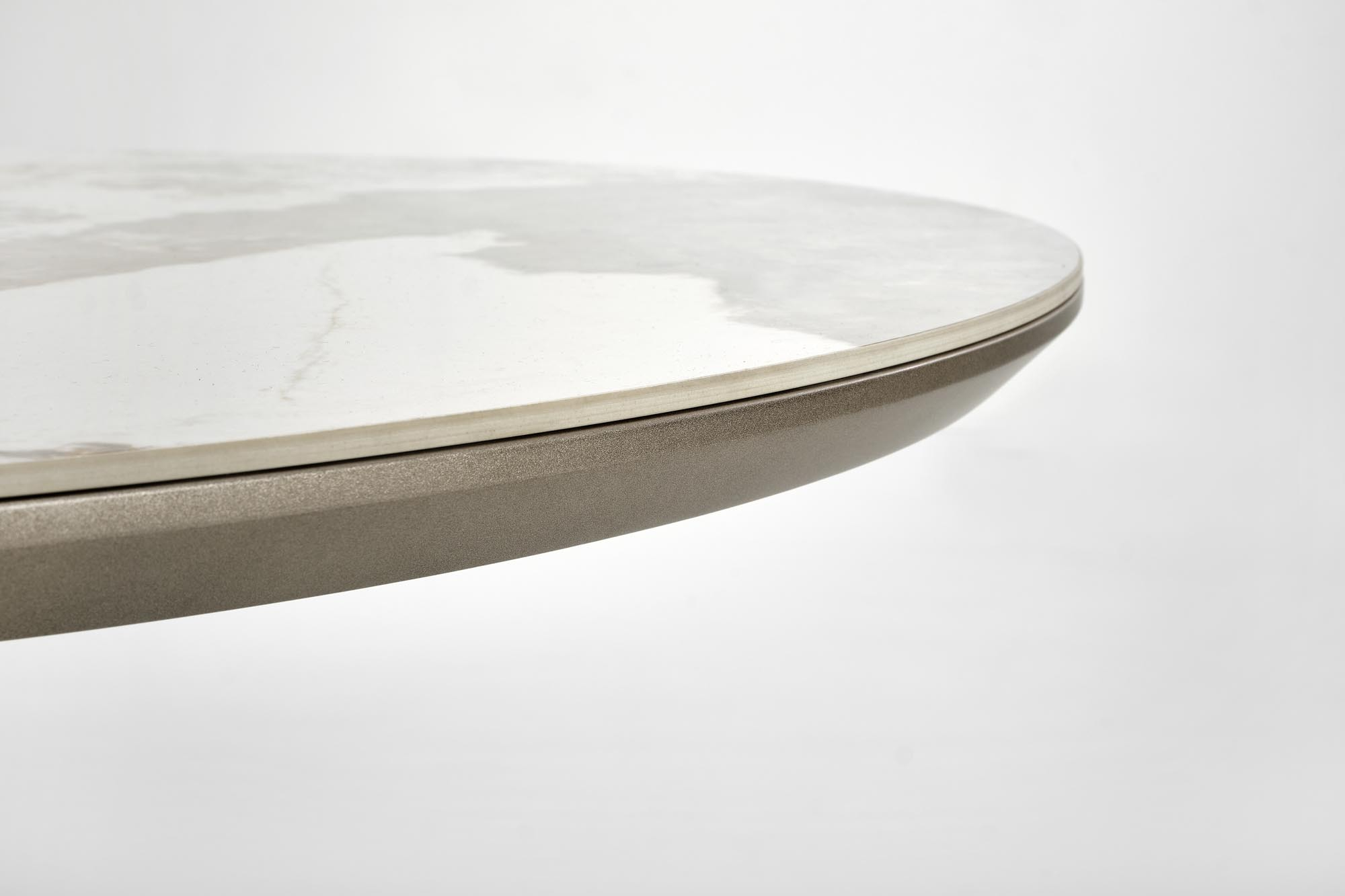 ROBINSON stół rozkładany 160-200/90/76 cm, beżowy marmur / cappuccino / czarny