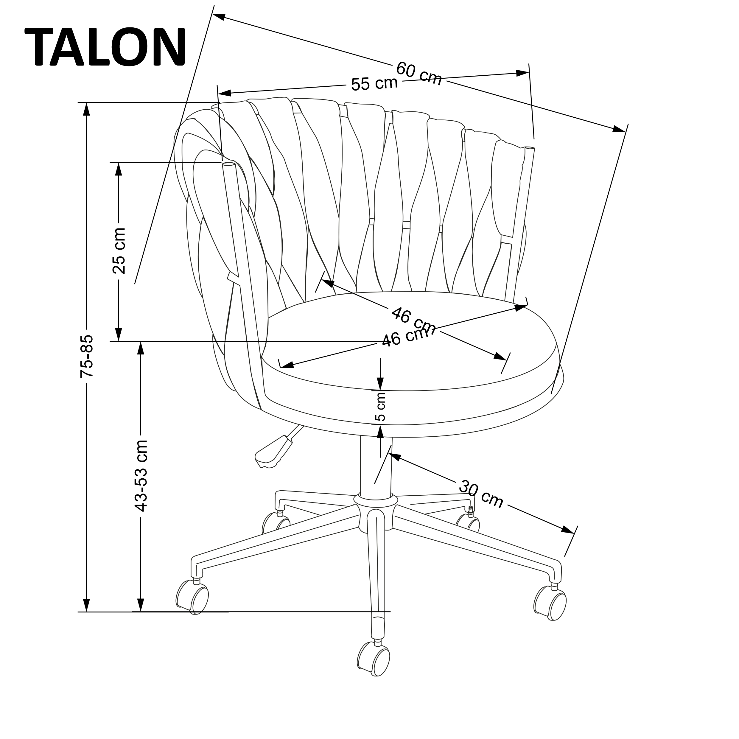 Fotel konferencyjny obrotowy TALON popielaty