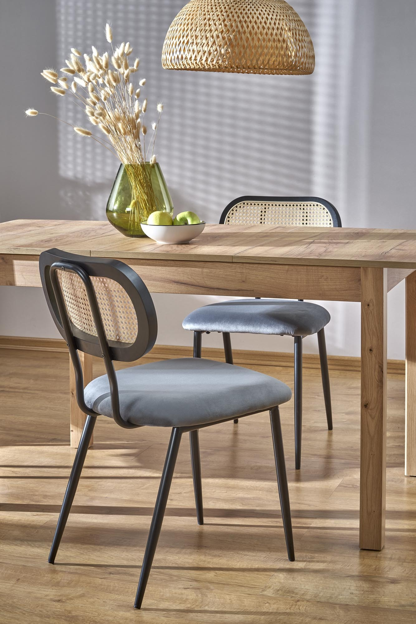 MAURYCY stół 118÷158/75/76 cm, kolor dąb craft