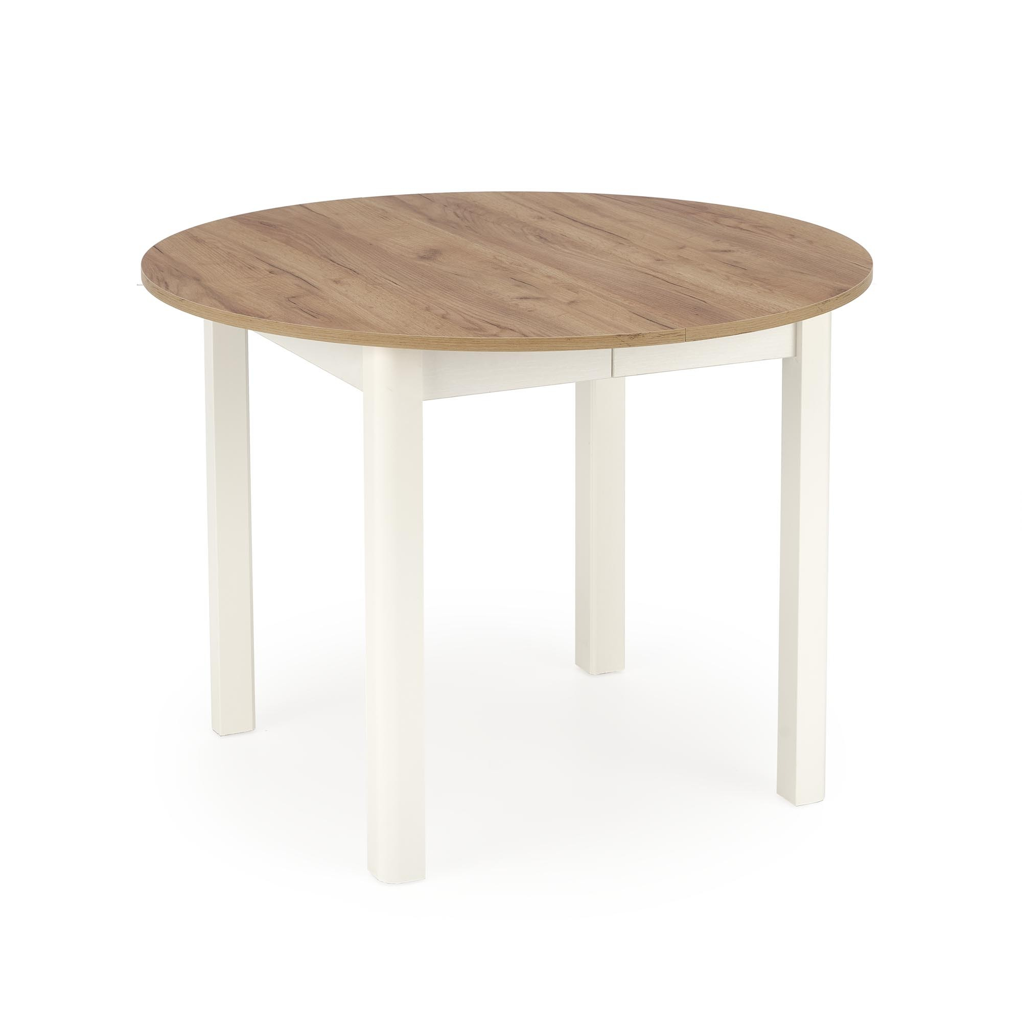 RINGO stół 102-142x102x76 cm kolor blat dąb craft, nogi - biały