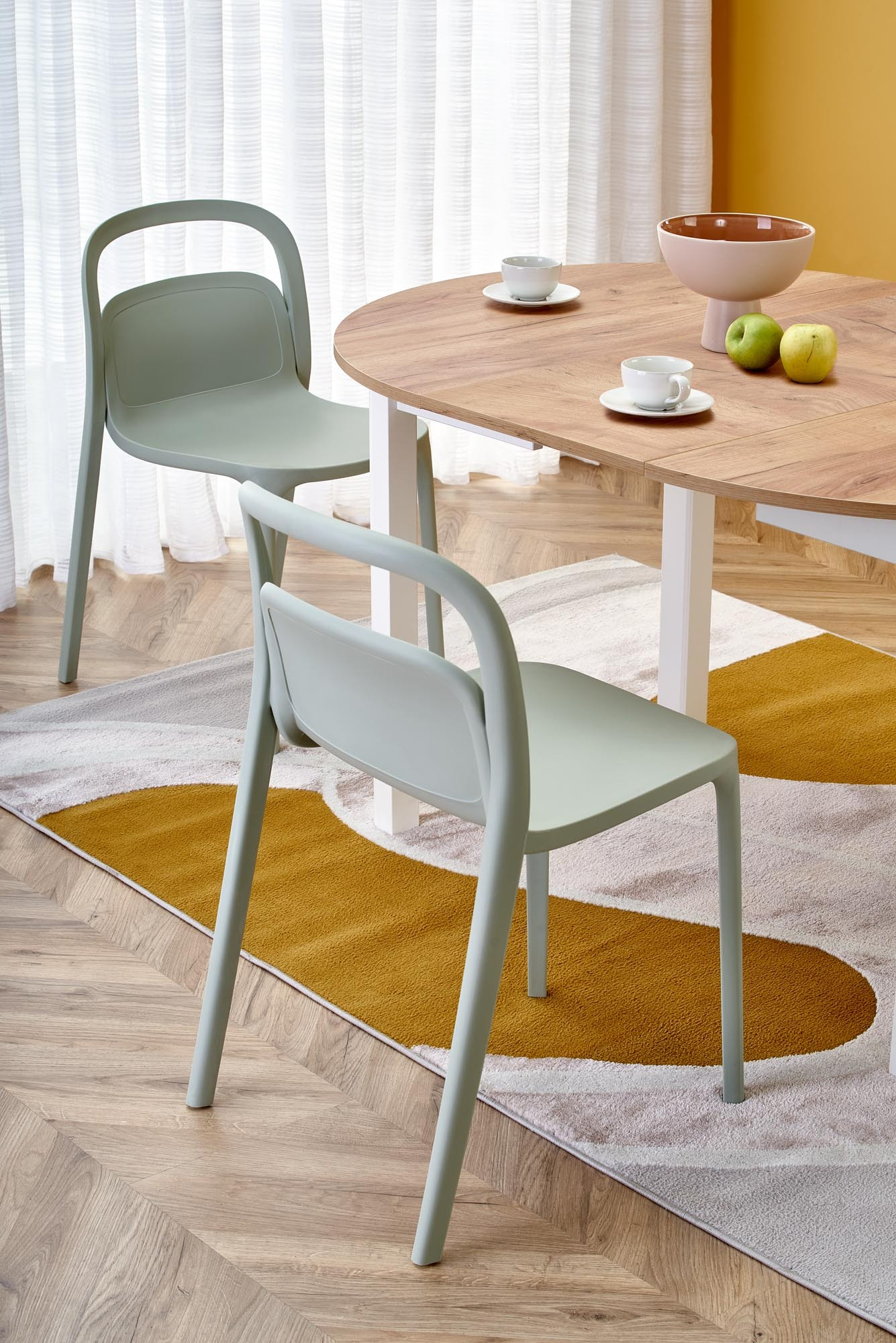 RINGO stół 102-142x102x76 cm kolor blat dąb craft, nogi - biały