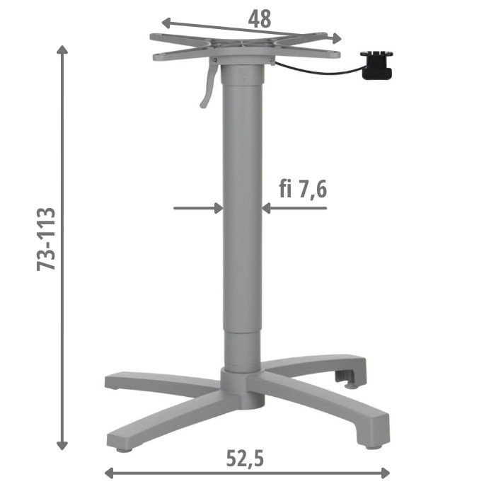 Podstawa do stolika SH-C06/A regulowana wysokość - aluminium