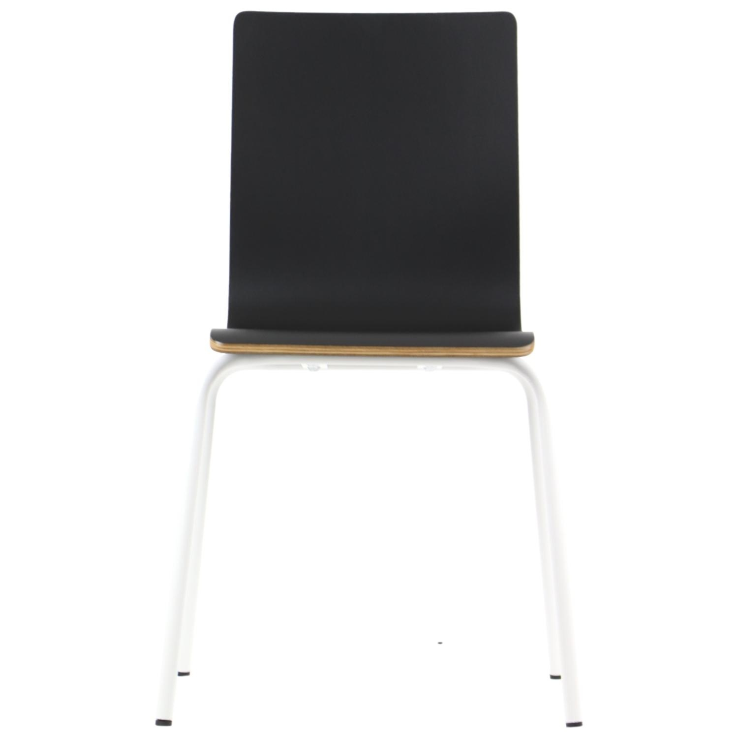 Krzesło WERDI B sklejka laminowana stelaż biały, kubełek czarny