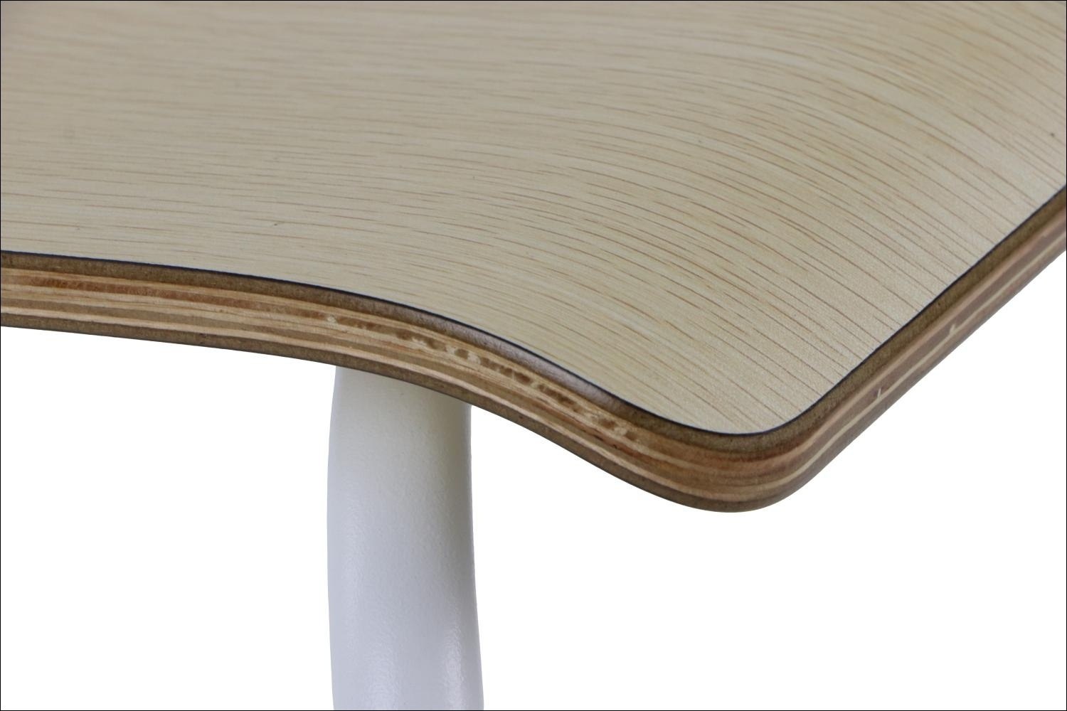 Krzesło WERDI B sklejka laminowana stelaż biały, kubełek naturalny